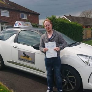 Ben Leighton passed driving test. Driving lessons in Carlisle. Driving instructor Carlisle. Driving school Carlisle