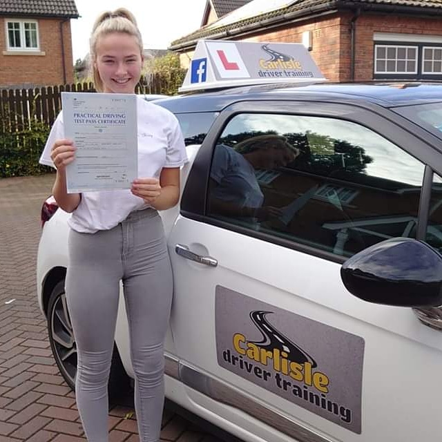 Emma Farrand passed driving test. Driving lessons in Carlisle. Driving instructor Carlisle. Driving school Carlisle